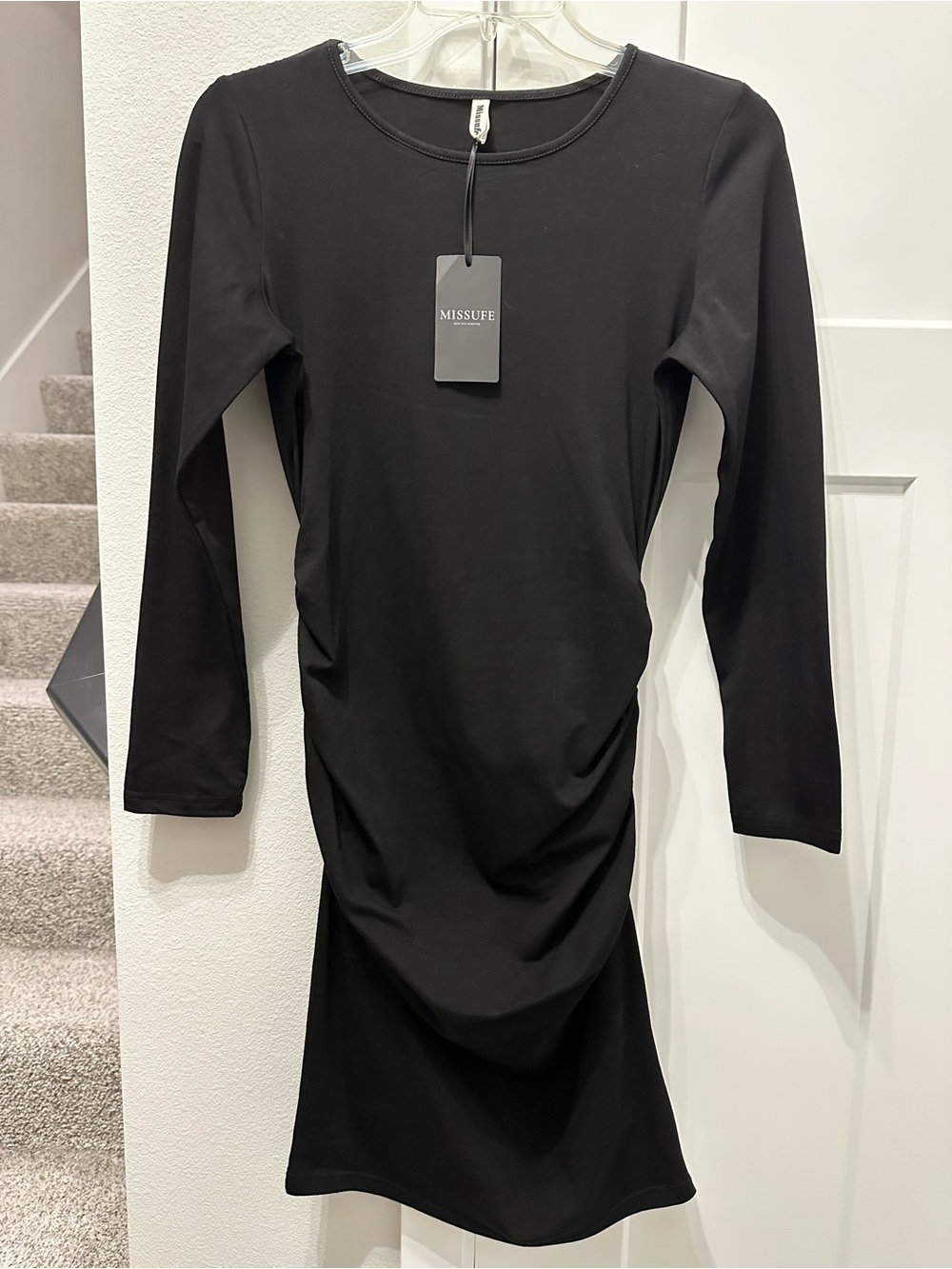 Miss you forever Black Long-Sleeve Bodycon Dress size S